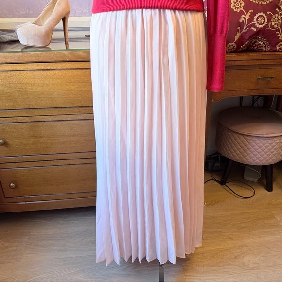 Elegant Pleated Maxi Skirt in Light Pink - Picture 3 of 11